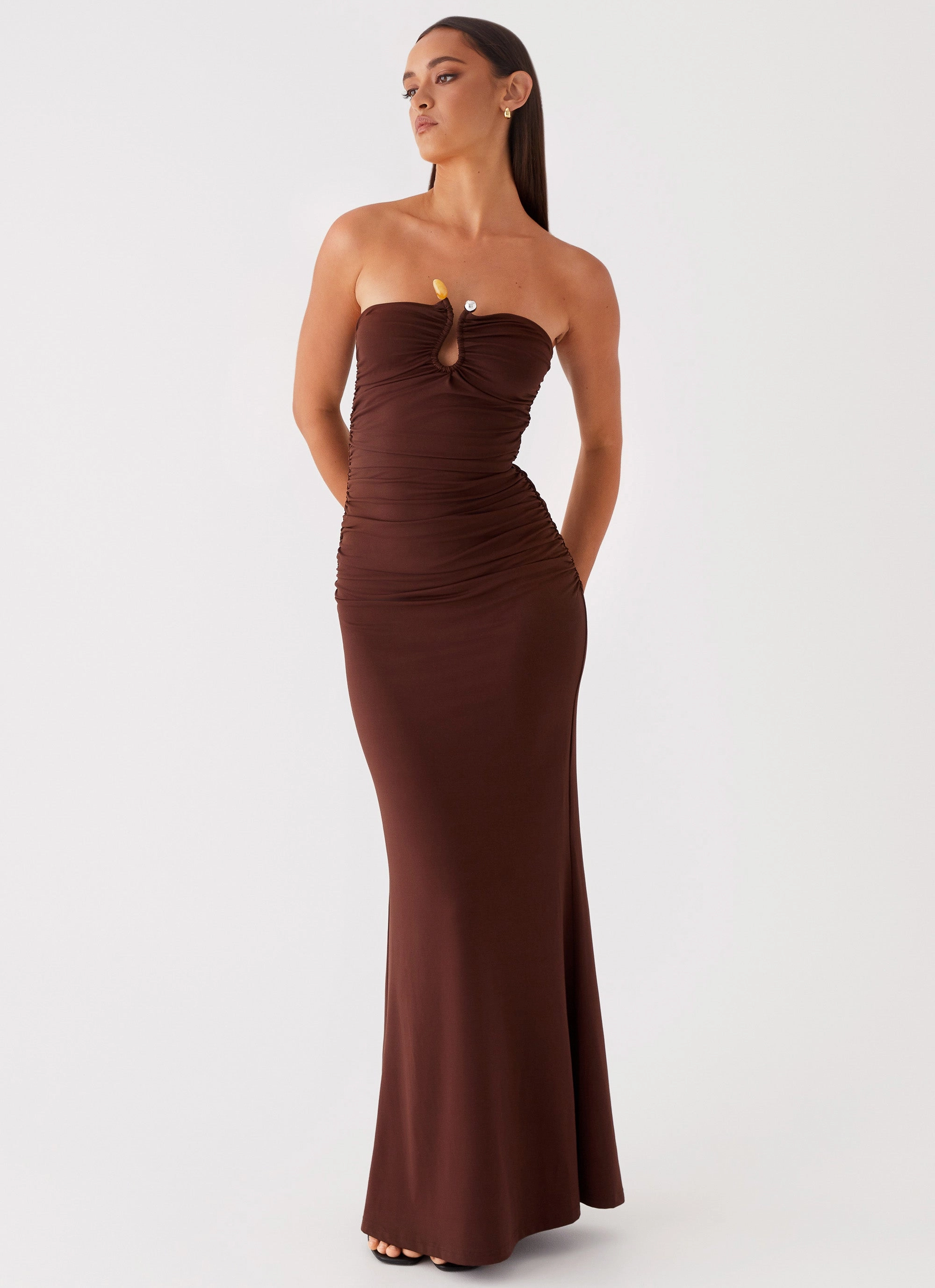 Sleek And Stylish Rudy Maxi Dress - Brown
