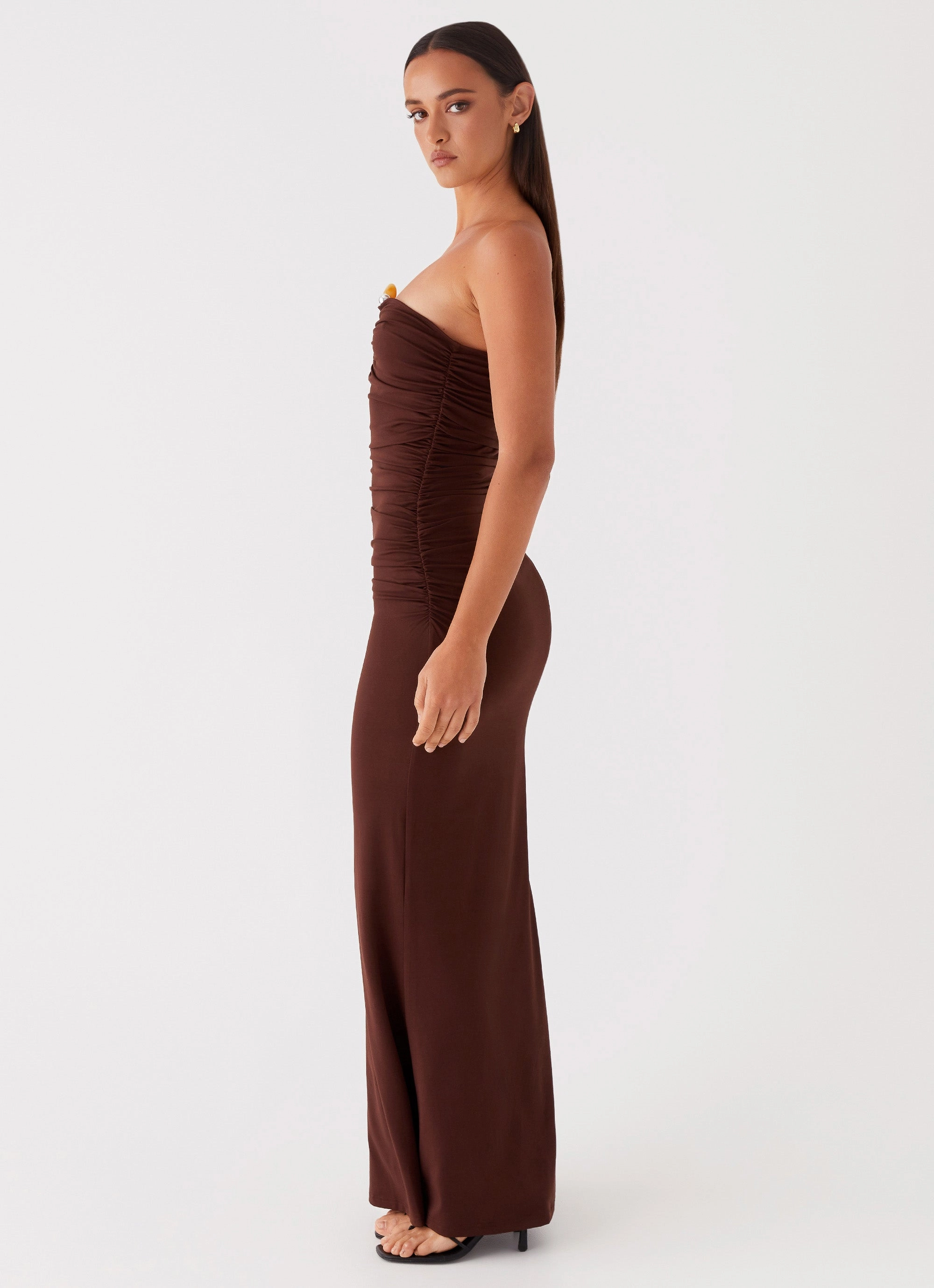 Rudy Maxi Dress - Brown Open Design Smart touch