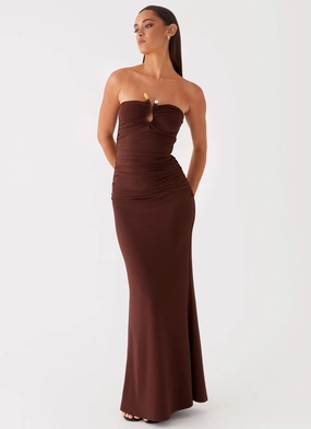 Sleek And Stylish Rudy Maxi Dress - Brown