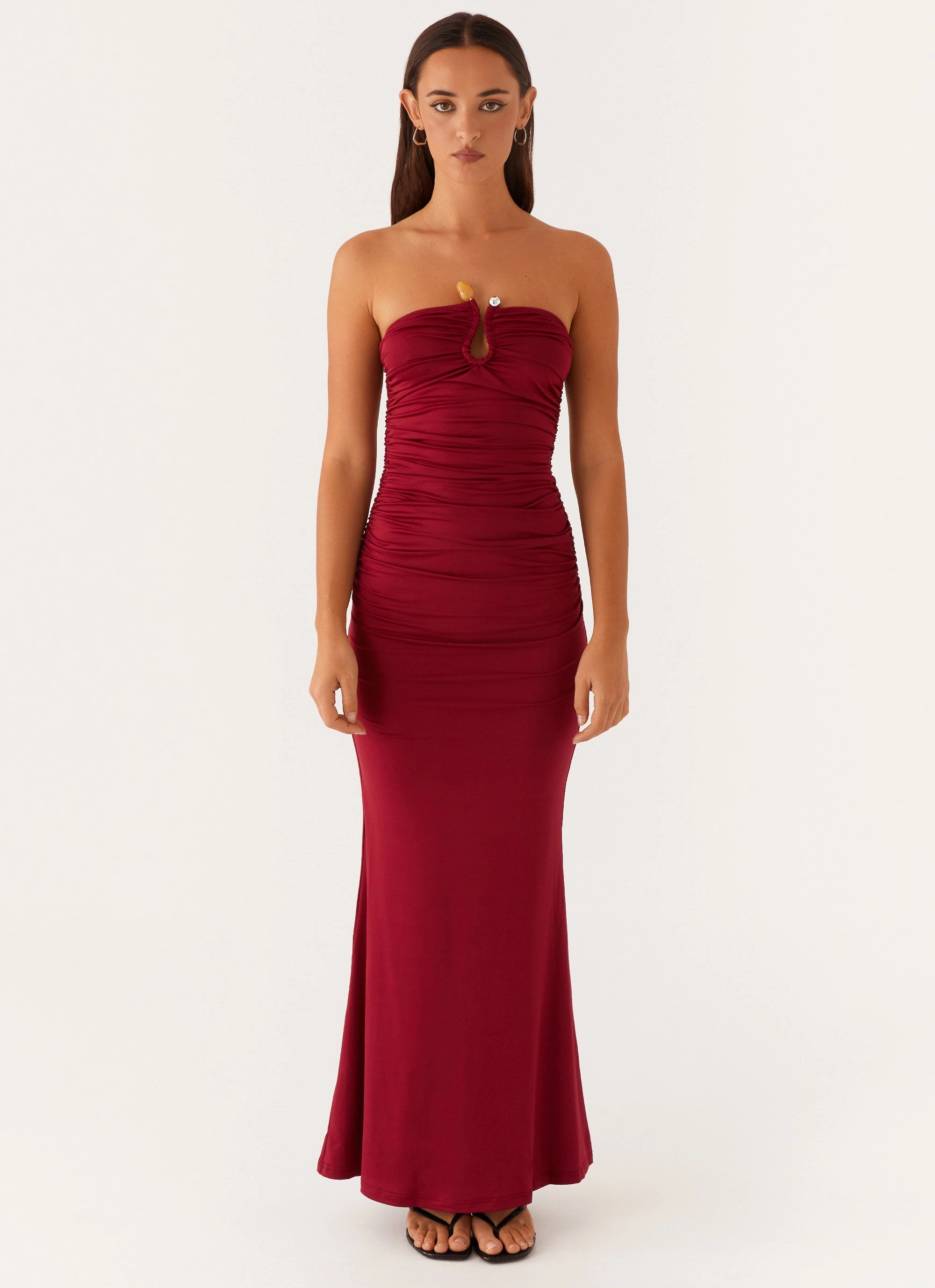 Feminine fit-and-flare silhouette Work or Play Rudy Maxi Dress - Maroon