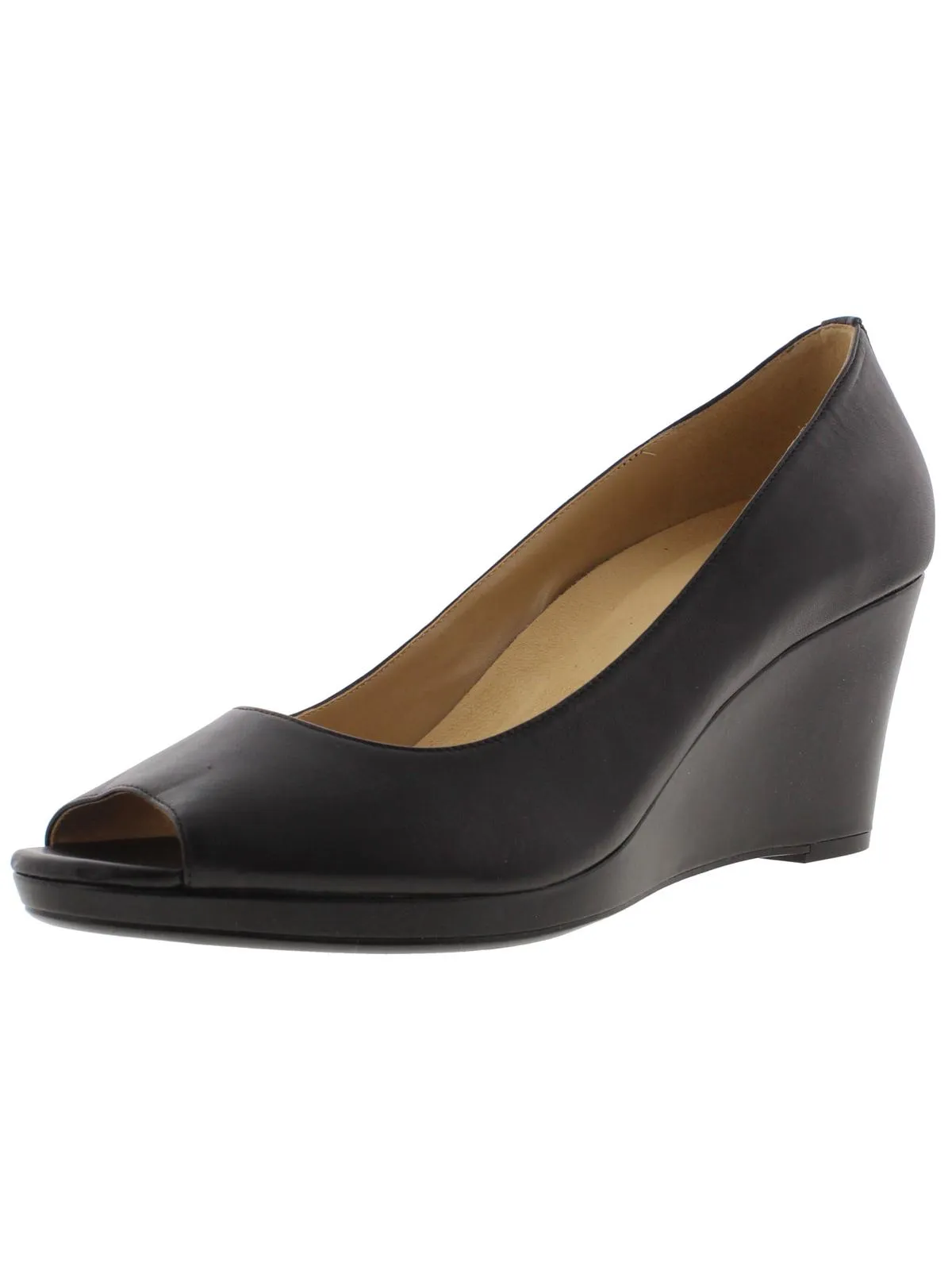 Wide Toe Box Design All-Weather Footwear Olivia Womens Padded Insole Peep Toe Wedge Heels