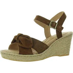 Breathable Outdoor Wear Womens Solid Leather Wedge Sandals