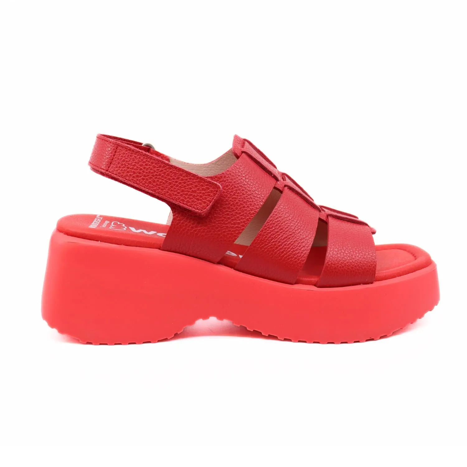 Women Nora Platform Sandals In Red Cushioned Heel Pad Abrasion Resistant Straps