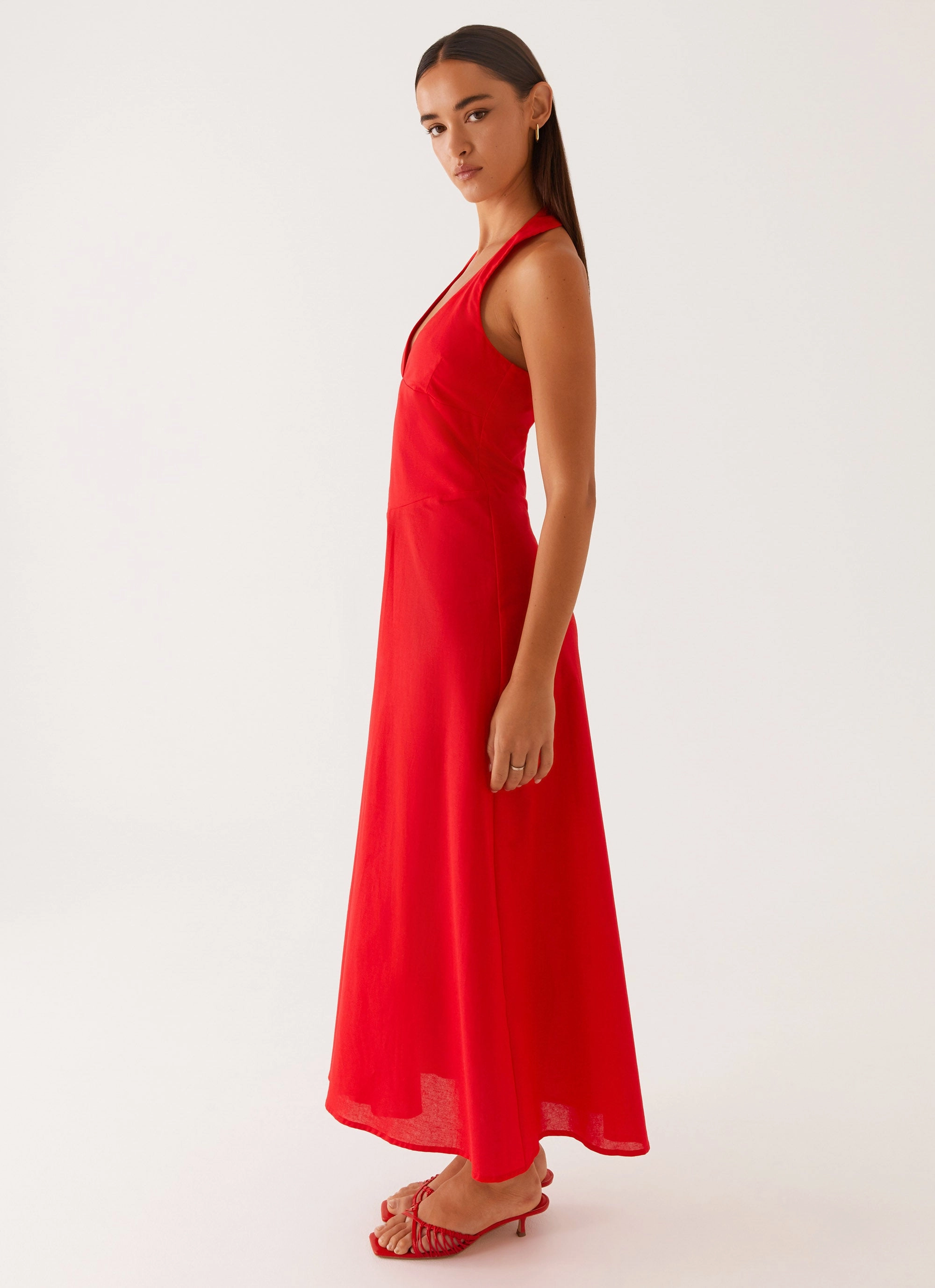 Falling For You Midi Dress - Red All Wear