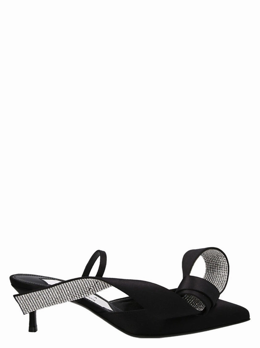 Light Slip Satin Mules With Maximal Bow