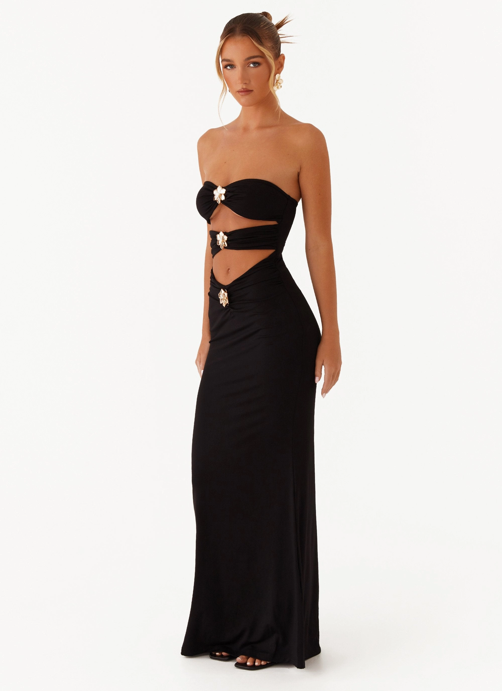 Shared Moment Relaxed Fit Look Save Me Maxi Dress - Black