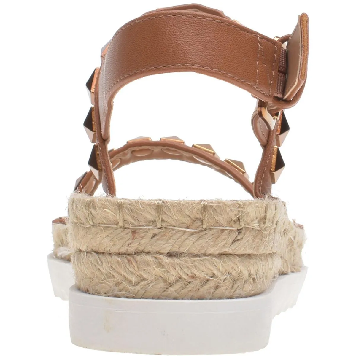 Zebra Stripe Shock absorption Yelenah Womens Faux Leather Studded Espadrilles