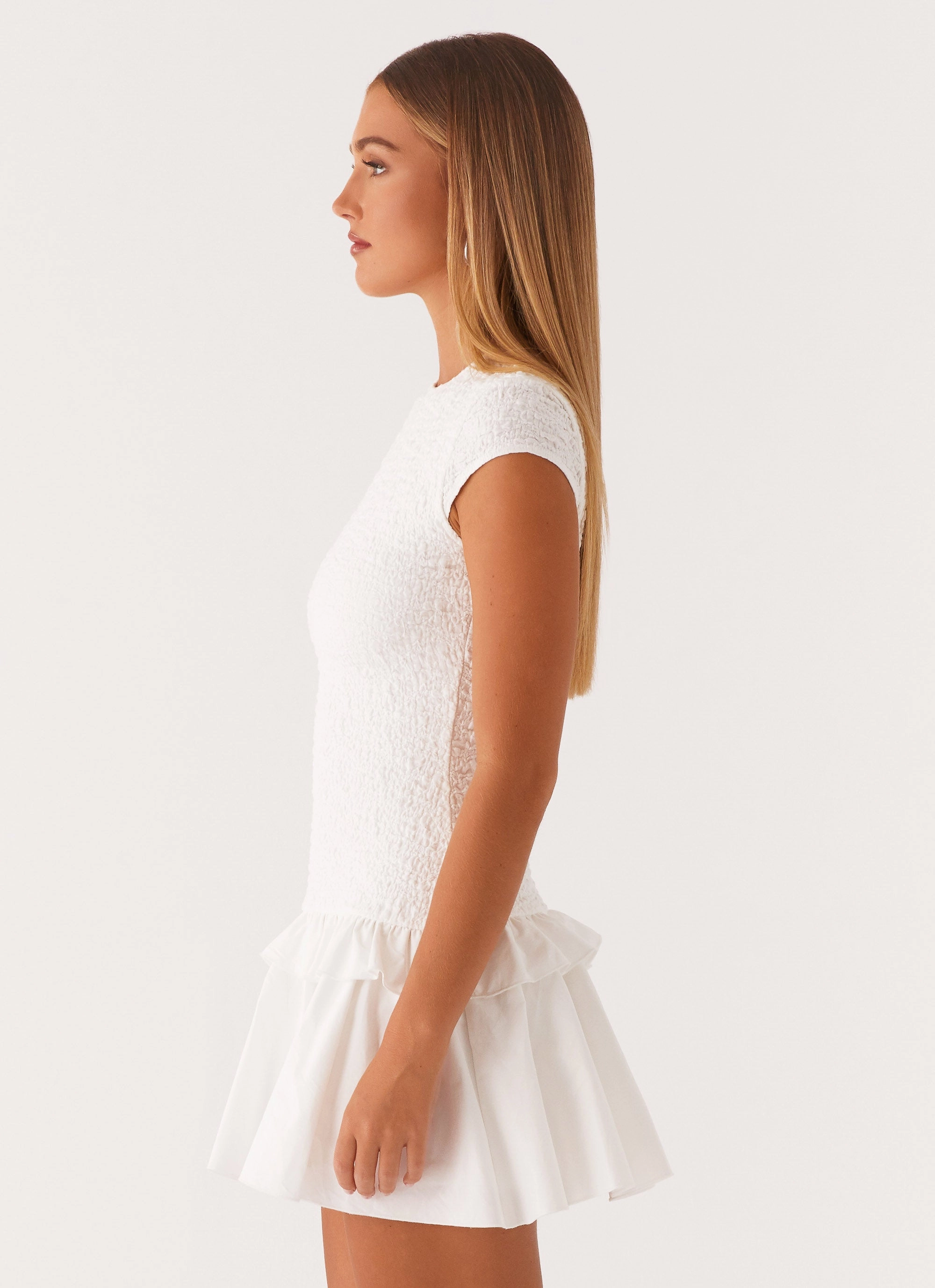 Hopeless Romantic Mini Dress - White Dreamy Silhouette Simple yet sophisticated gown