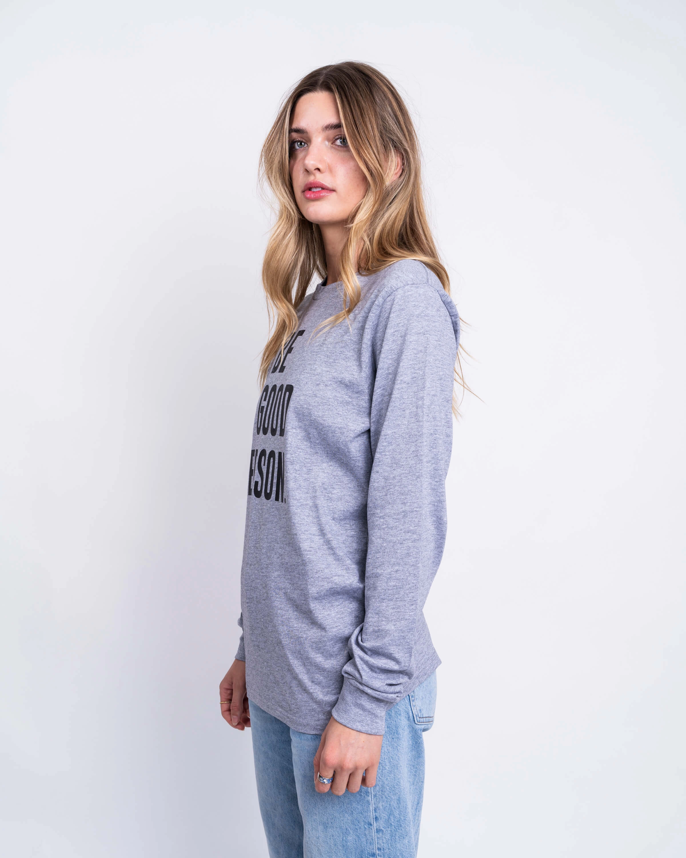 Structured silhouette warm weather Signature Long Sleeve - Grey
