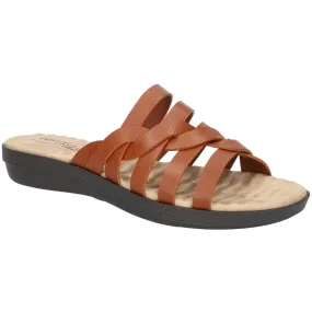 velcro Sheri Womens Faux Leather Slip On Wedge Sandals