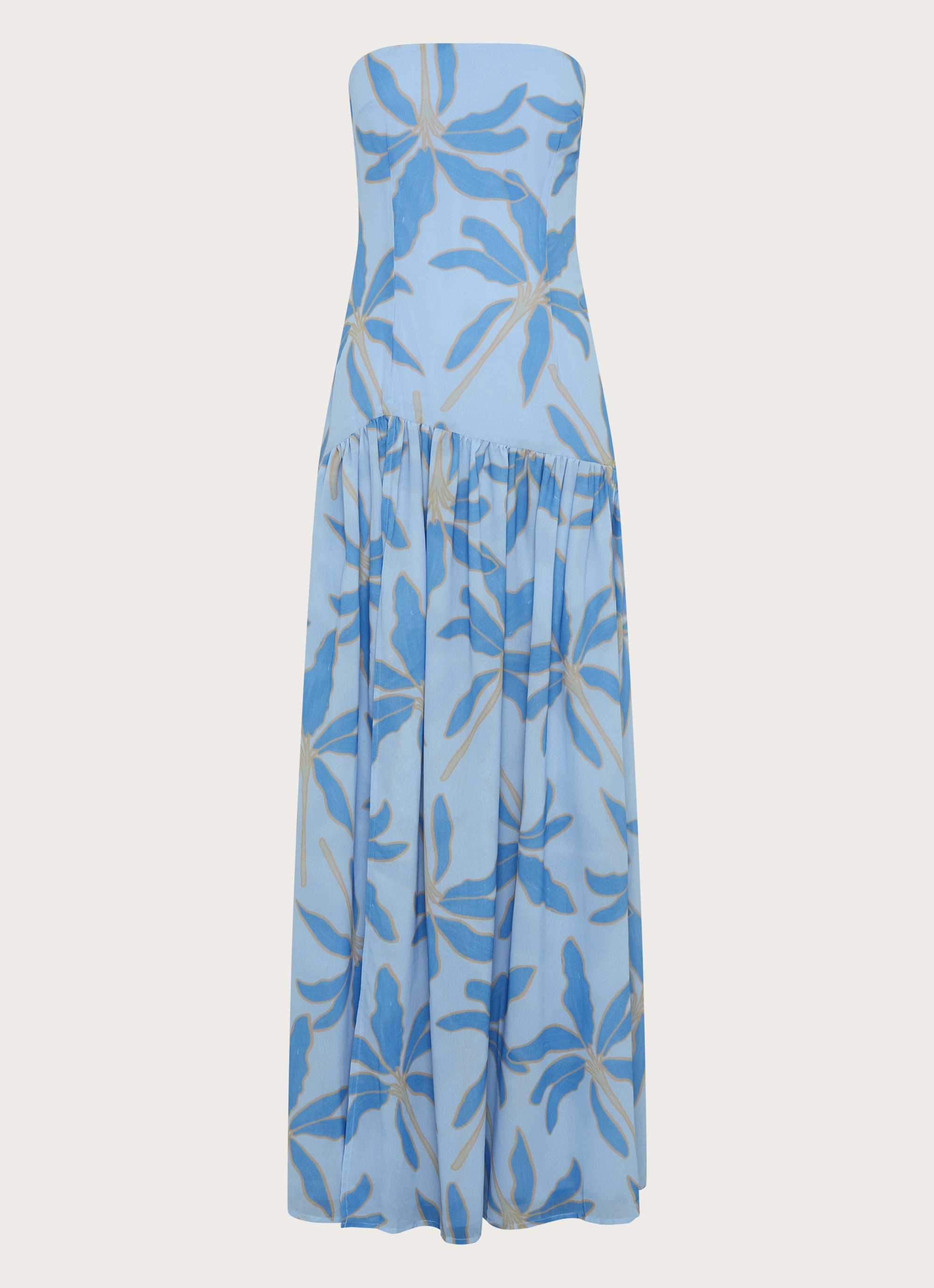 Soft Touch Elegant Waist Eden Strapless Maxi Dress - Opulent Blue