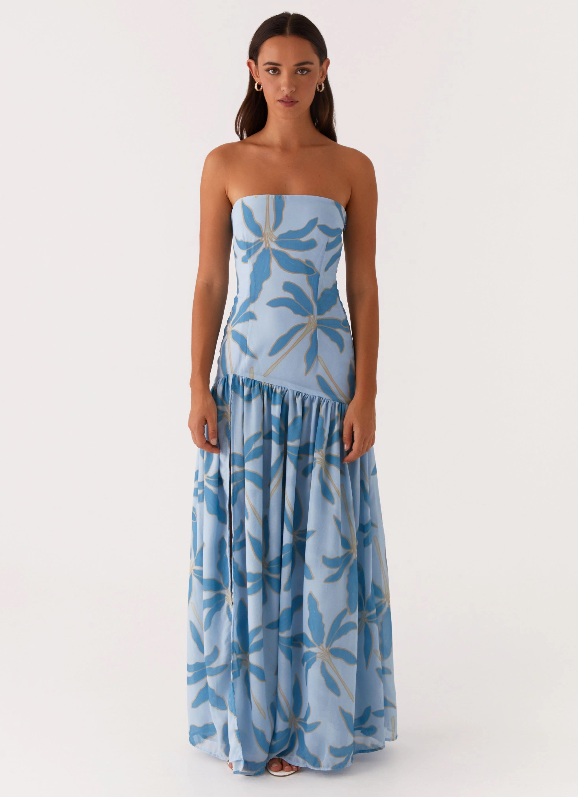 Light Blend Chic Layers Eden Strapless Maxi Dress - Opulent Blue