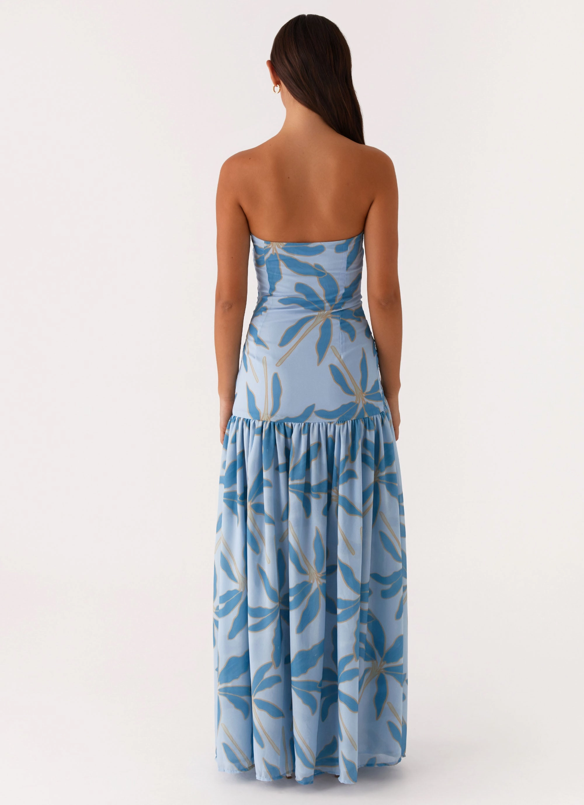 Elegant Detail Multi Season Eden Strapless Maxi Dress - Opulent Blue