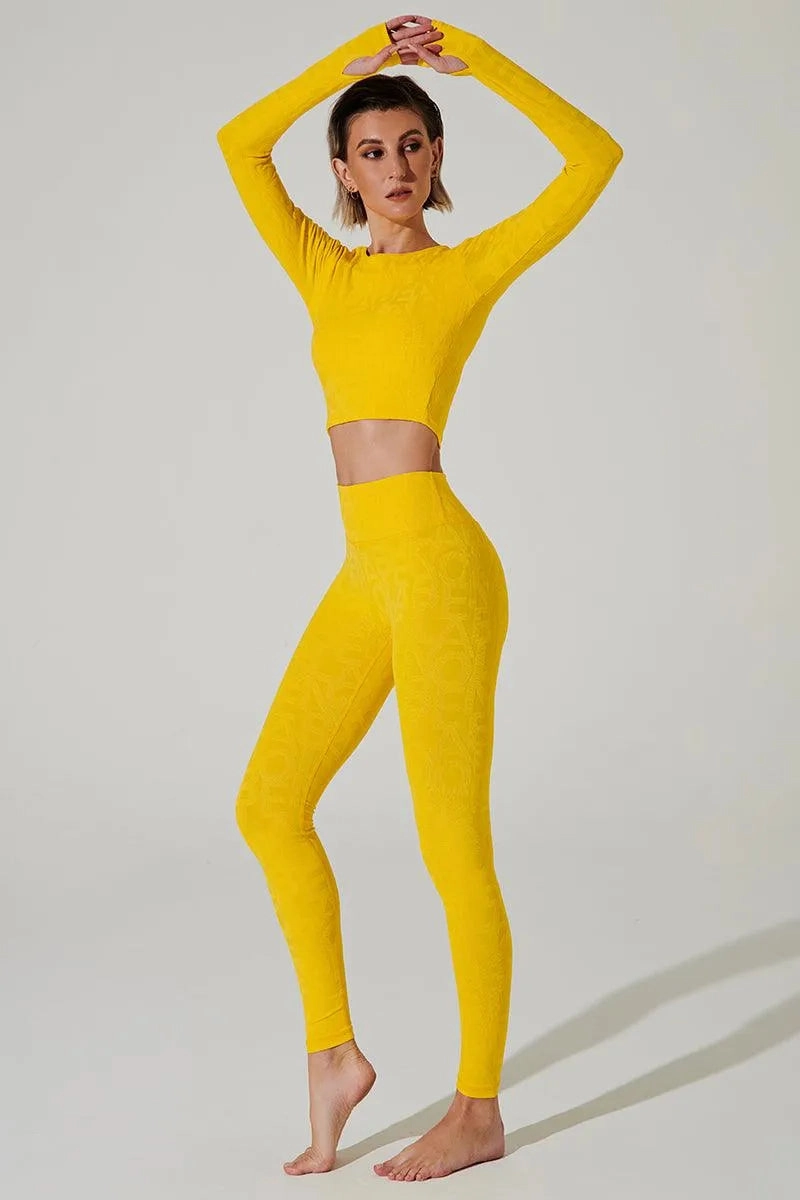 Classic D??ese Fleur Legging 3D - Gamboge Adjustable drawstring