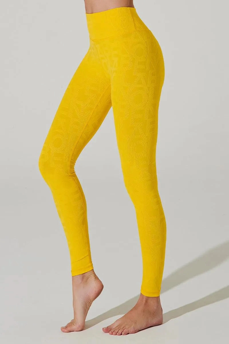 Comfort and Flexibility Classic D??ese Fleur Legging 3D - Gamboge