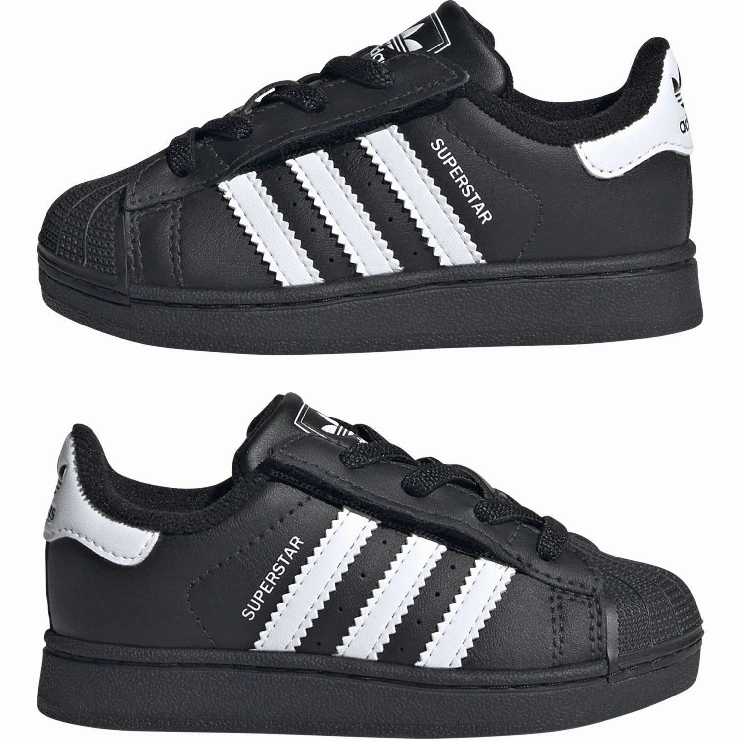 adidas Originals Core Black/Ftwr White/Core Black Superstar Ii Cf El I Sneakers Walking   Friendly Low Touch