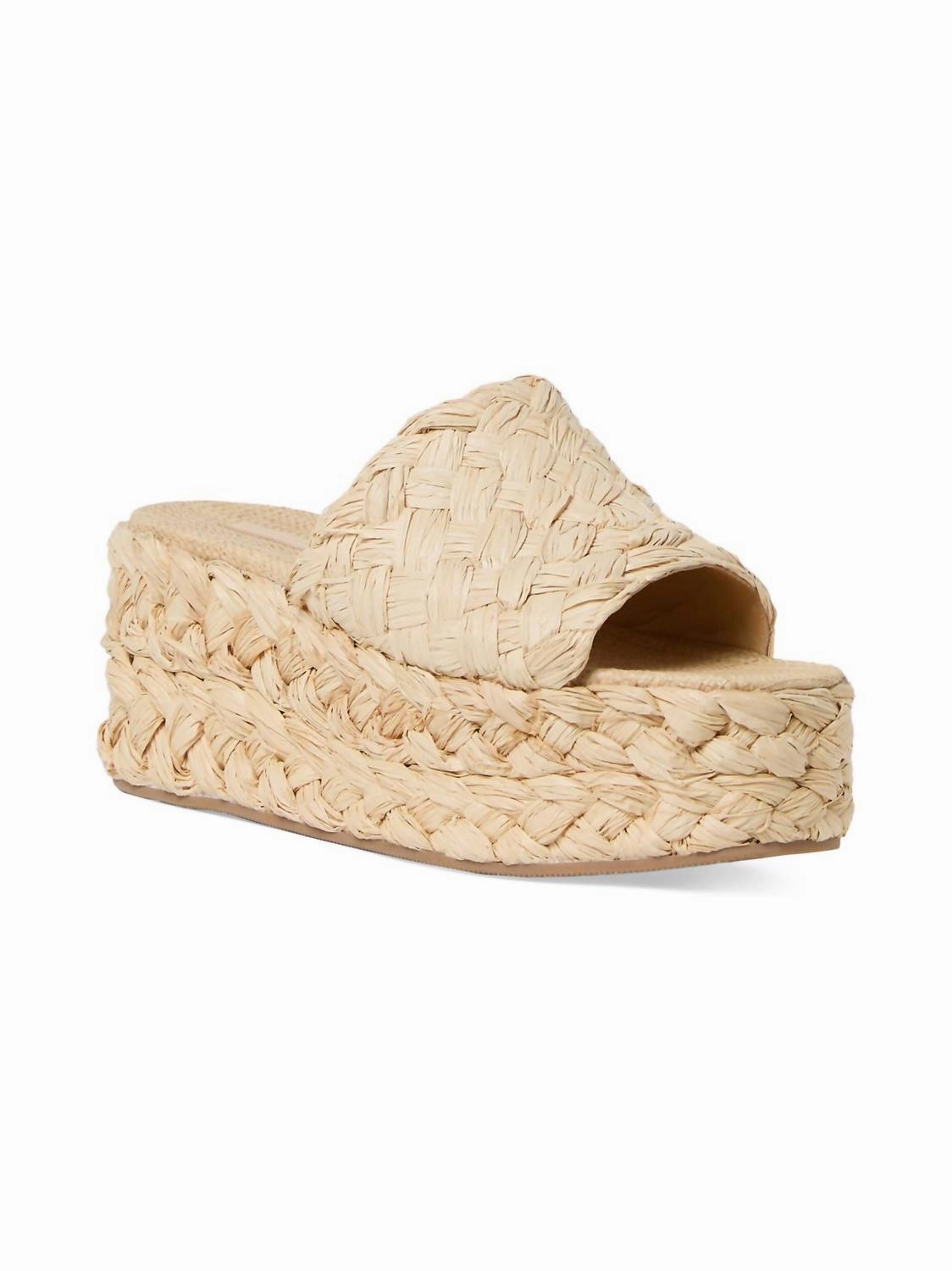 Comfort Slip-On Women's Natural Aaron Platform Raffia Mules