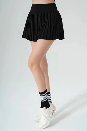 Elite Pleated Skirt - Black Cotton shorts Lounge Wear