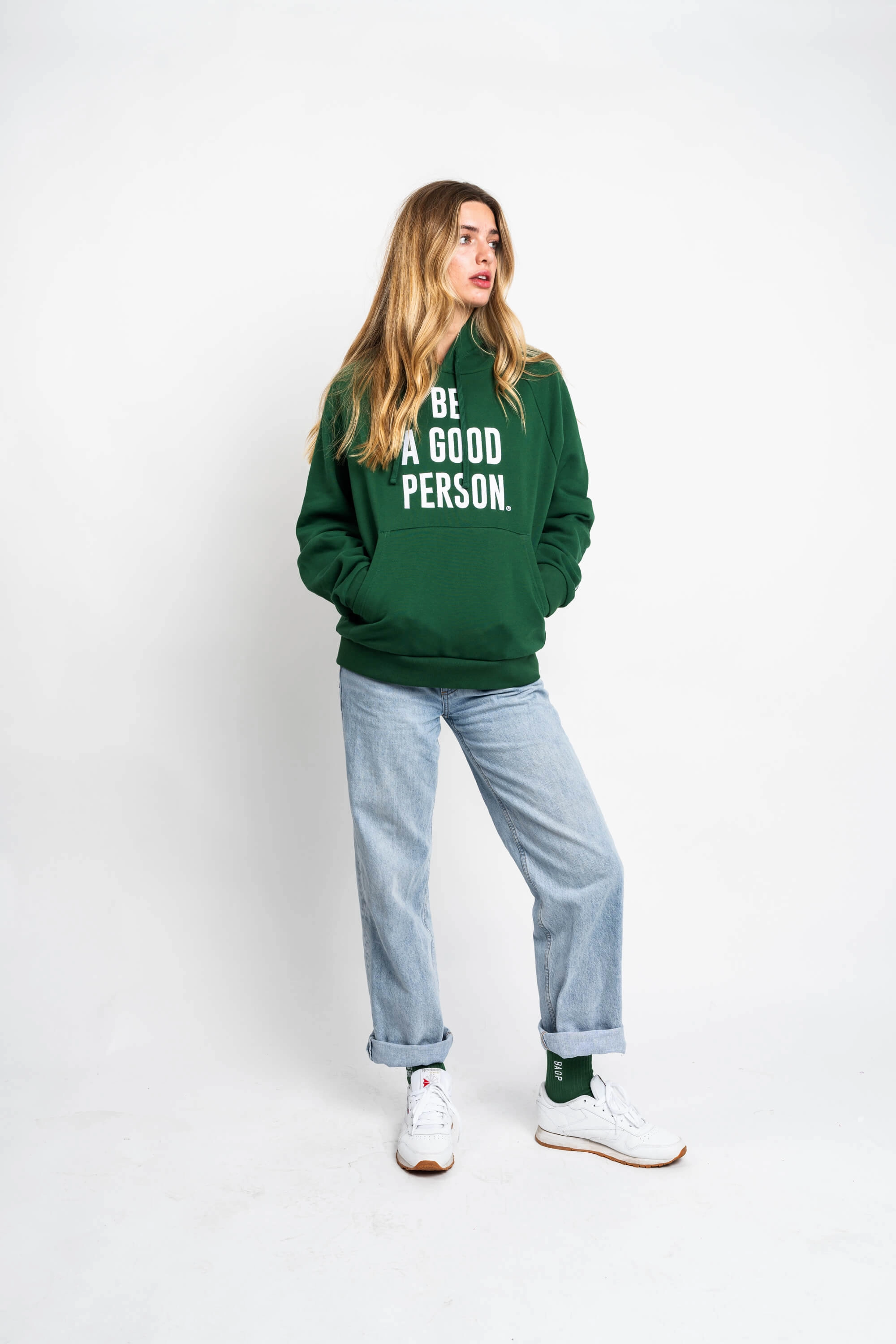 Deer like Sport Flex Fit Signature Embroidered Hoodie - Forest Green