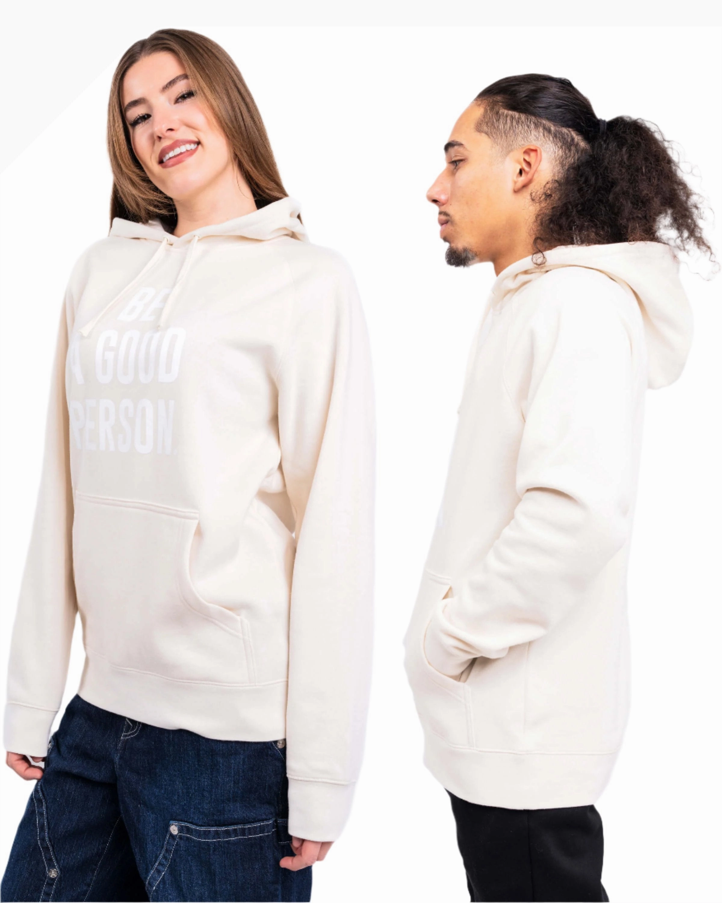 Heat Transfer Graphics Tailored Fit Signature Lightweight Hoodie - Ivory