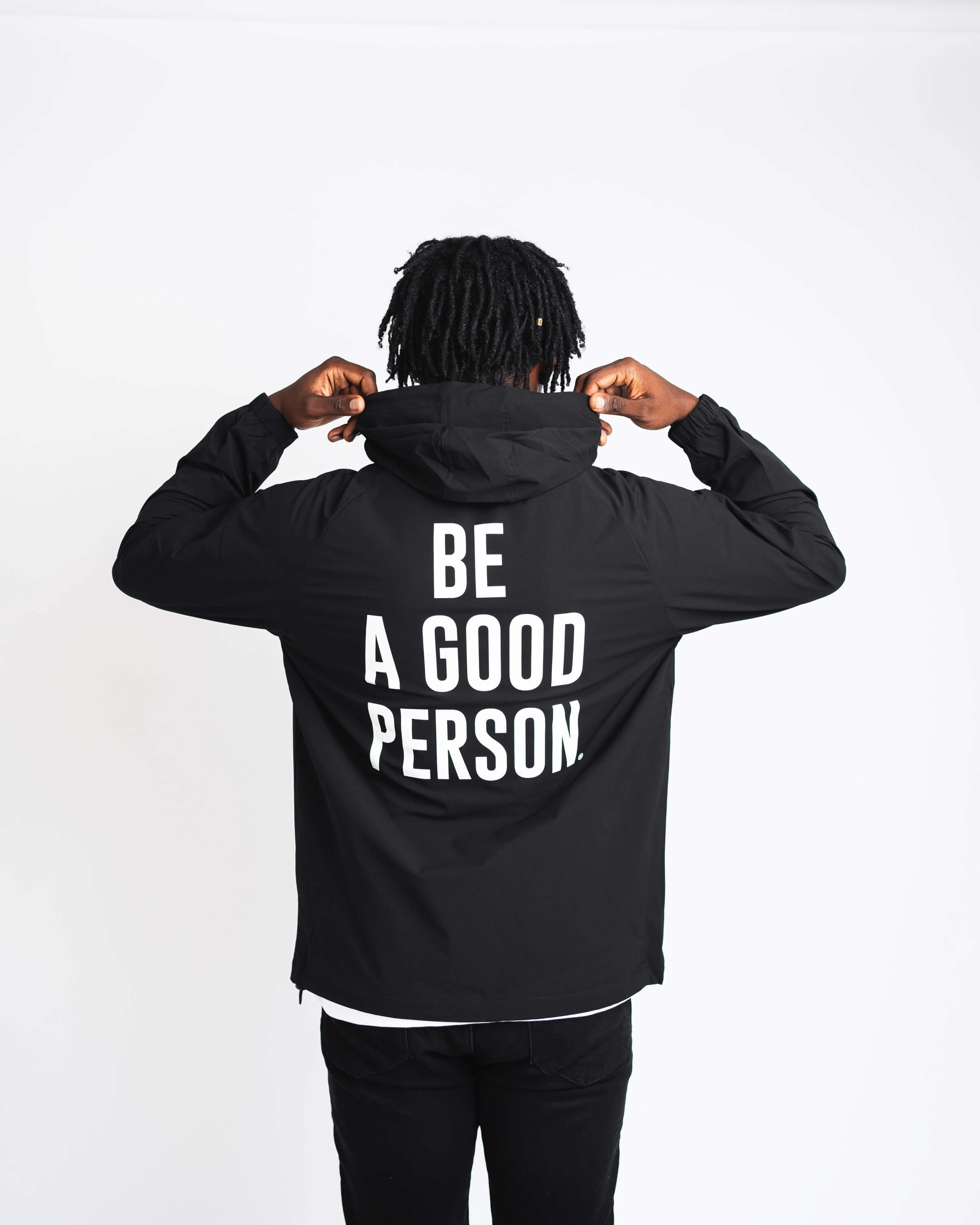 Long Sleeve Signature Windbreaker - Black