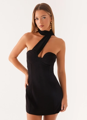 Simple Elegance Sirena Mini Dress - Black