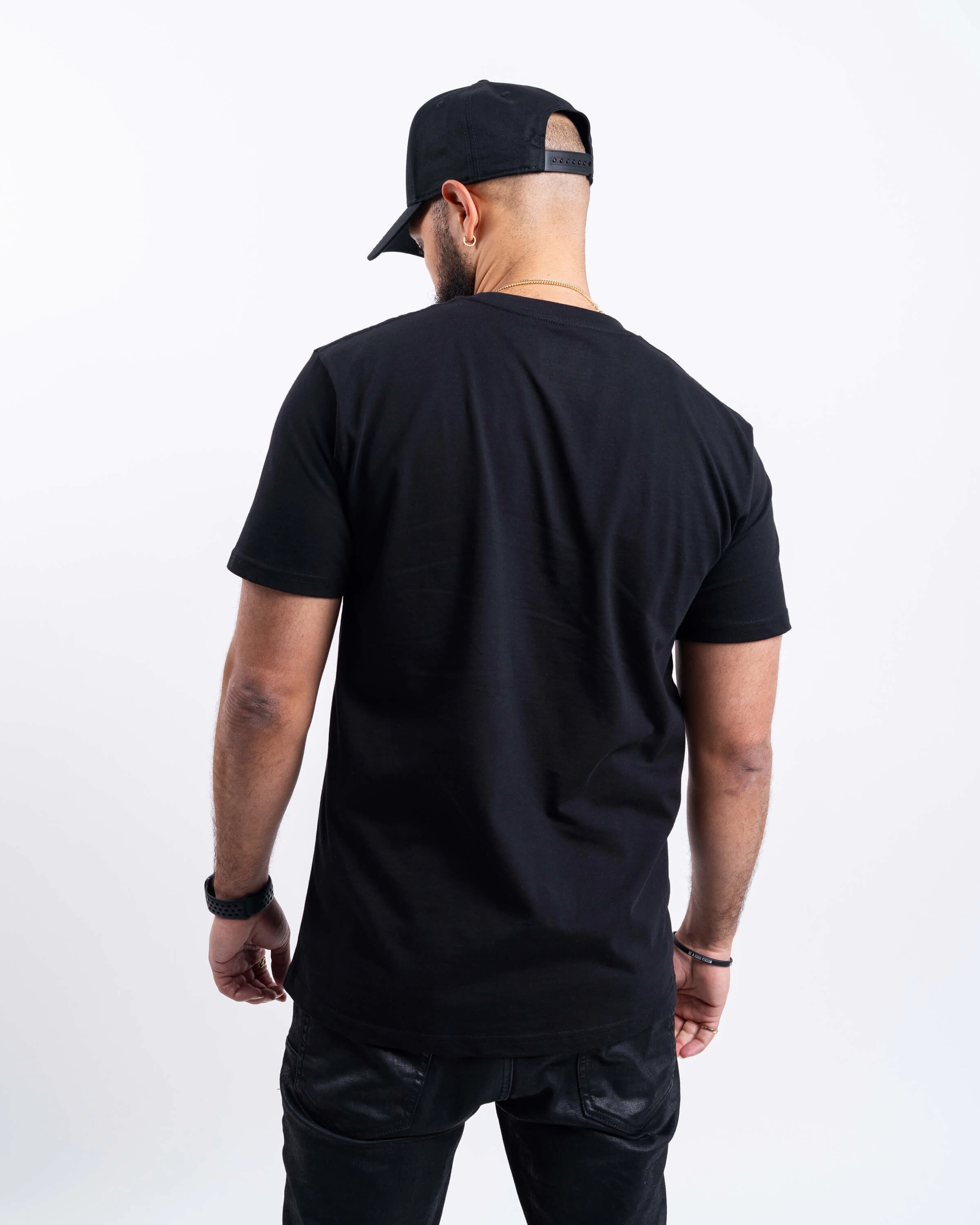 Comfy Casual Wear Spandex Enhanced Elasticity Smiley T-Shirt - Black