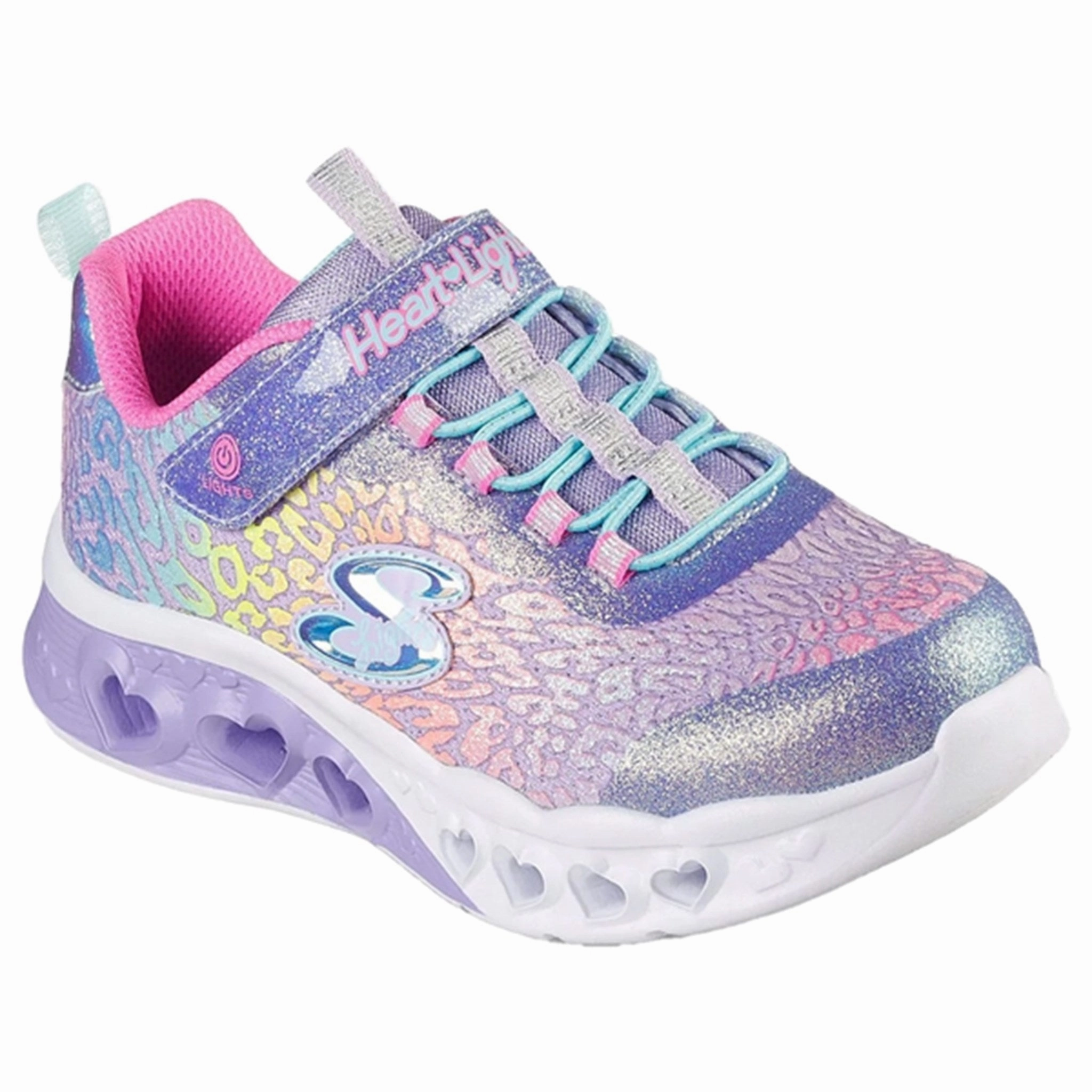 Air Cushioned Sole Air Light Skechers Flutter Heart Lights Sneakers Love Wild Lavender Multicolor