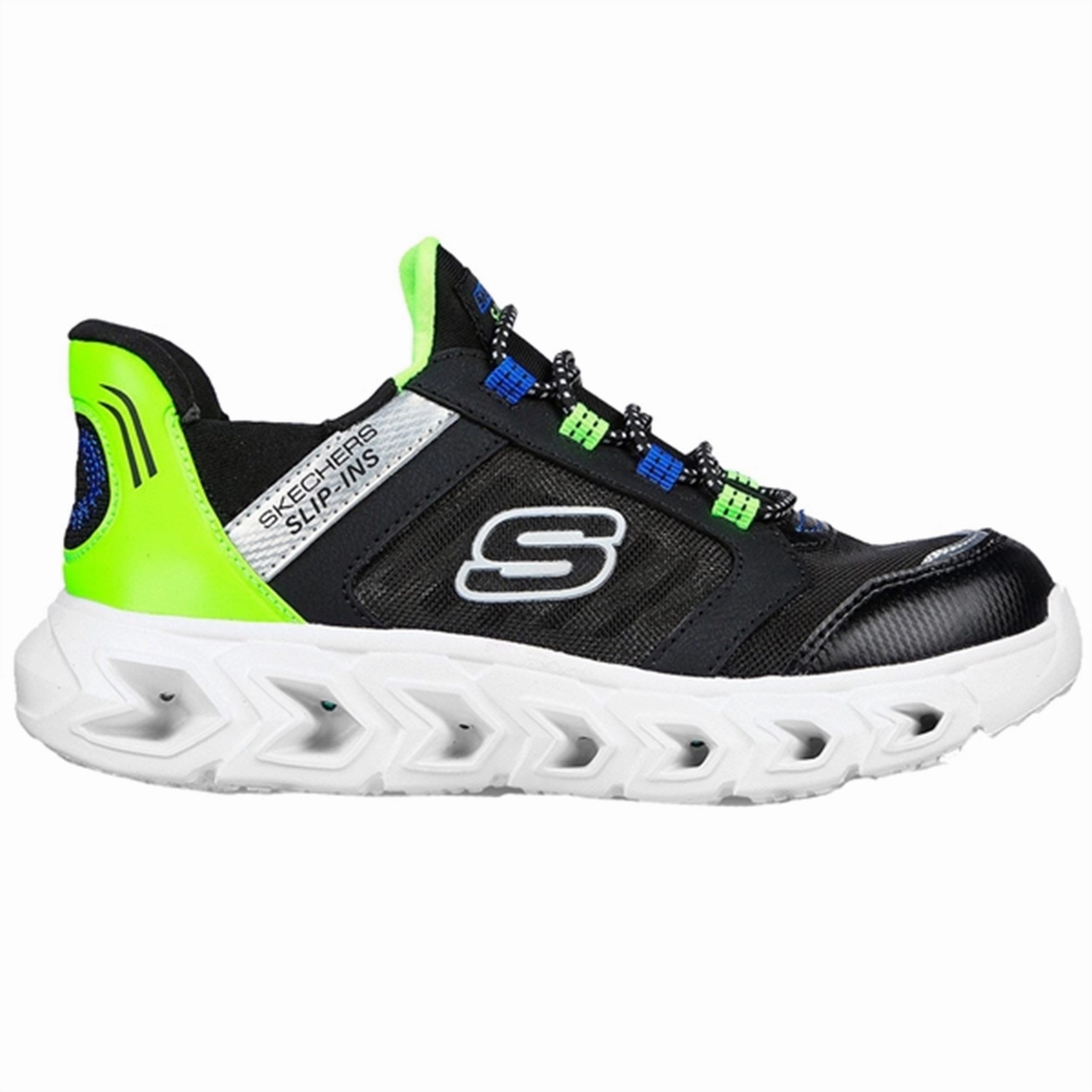 Skechers Hypno-Flash 2.0 Sneakers Black Lime Adjustable Straps