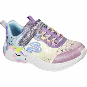 Wide Footbed Skechers Purple S-Lights Unicorn Dreams