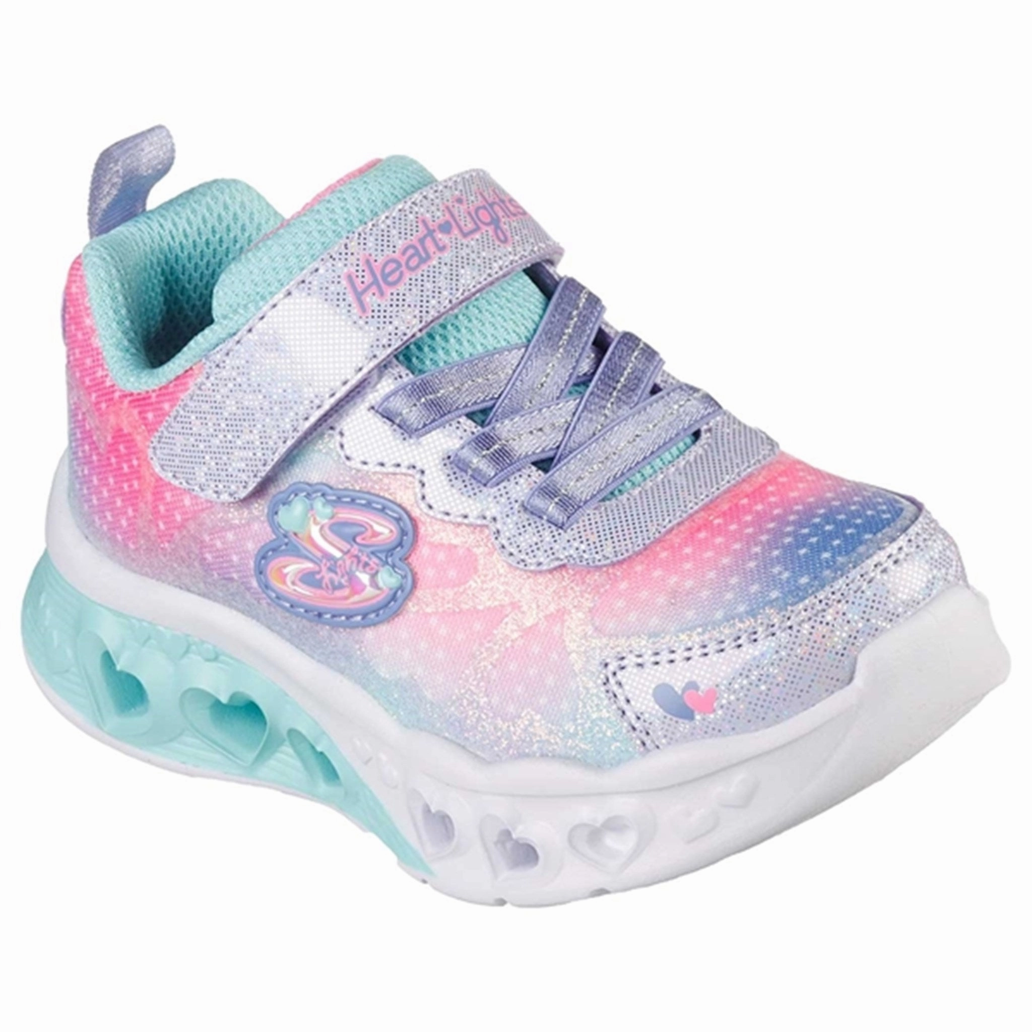 Skechers S-Lights Heart Lights Flutter Sneakers Simply Love Tension Balance System Aerodynamic Structure