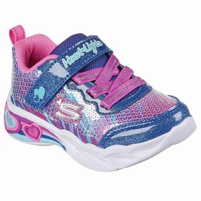 Skechers S-Lights Heart Lights Sneakers Lets Shine Navy Multicolor Quick Dry Material Breathable Upper