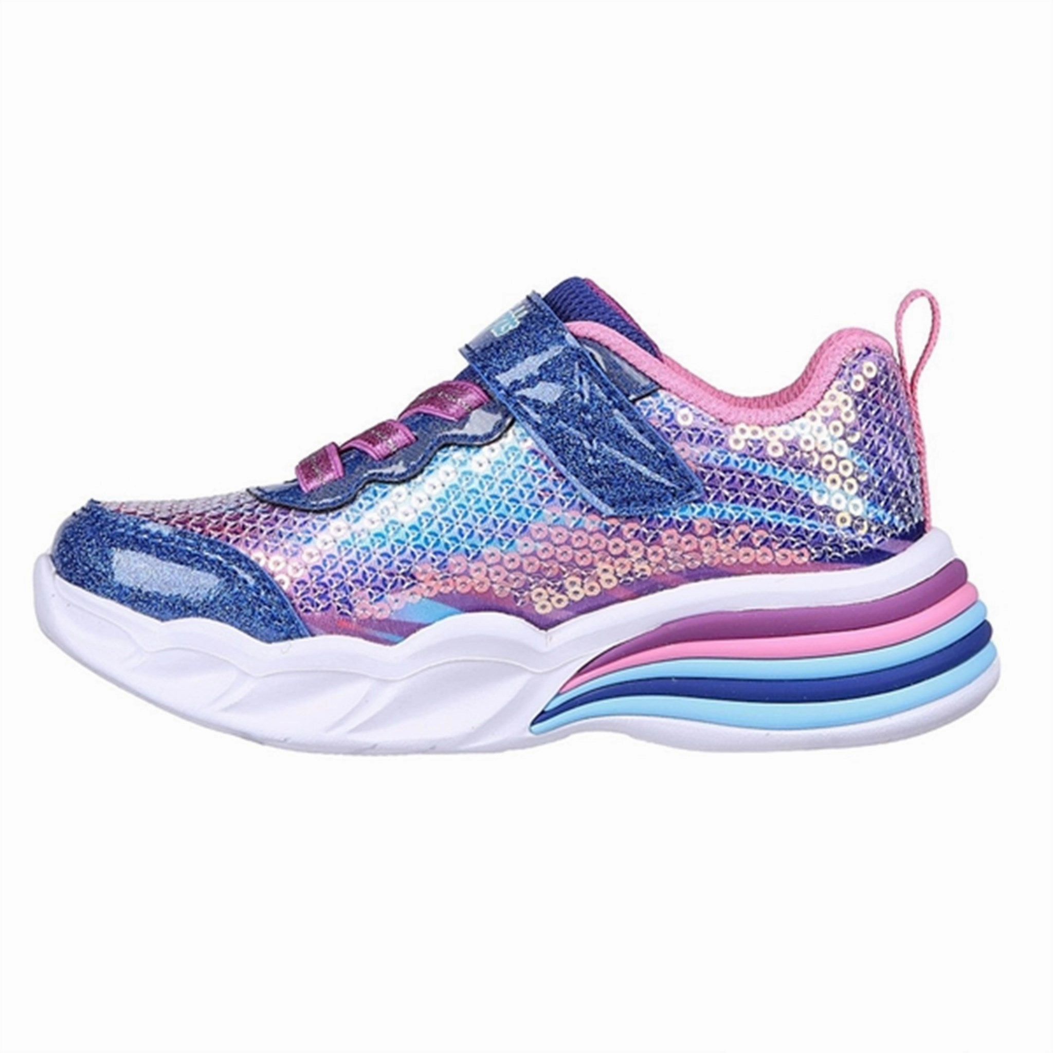 Weekend Hikes Low Key Skechers S-Lights Heart Lights Sneakers Lets Shine Navy Multicolor