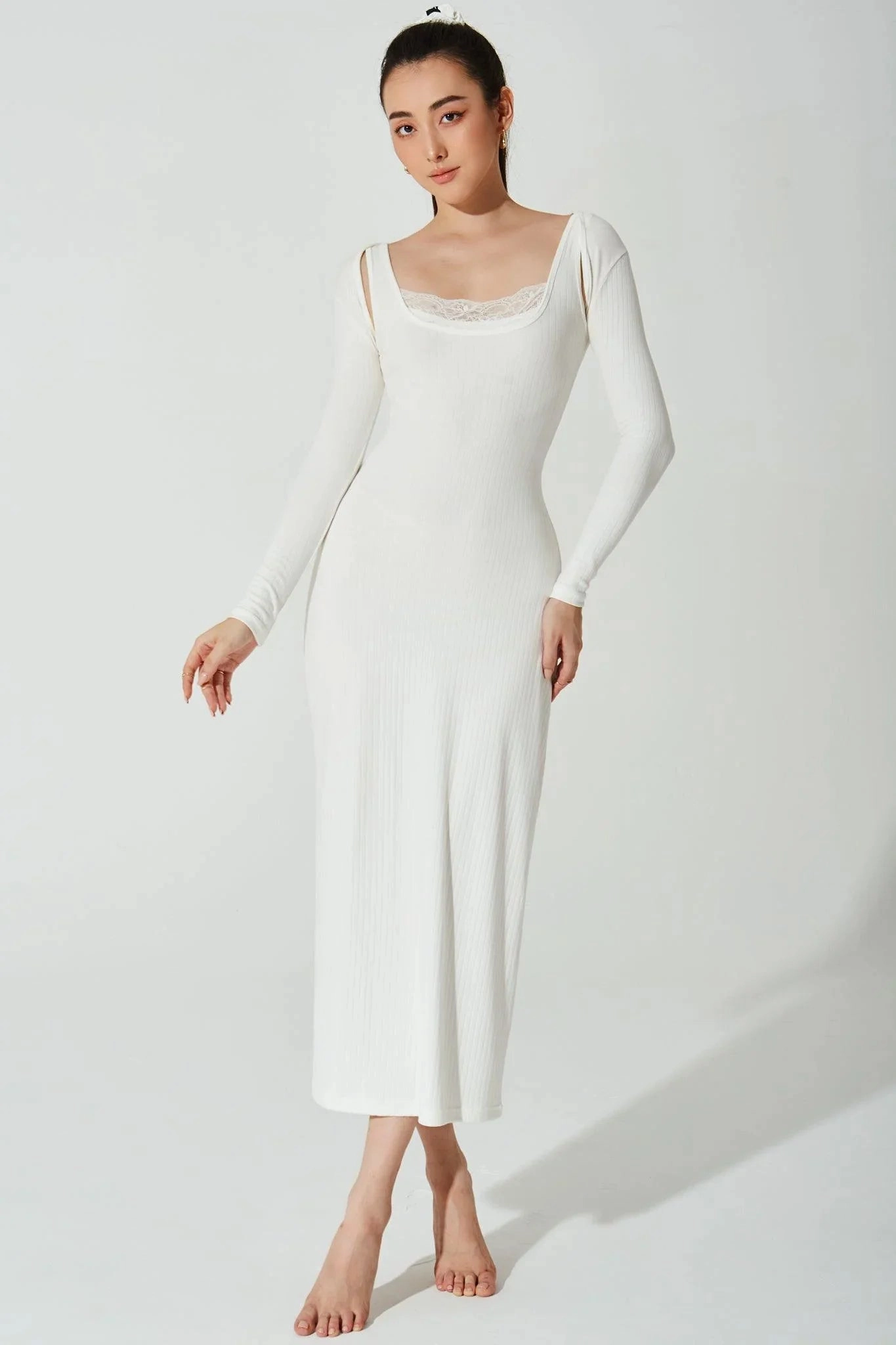 Trendy Tops Good stretch Classic Bolero Crop - White