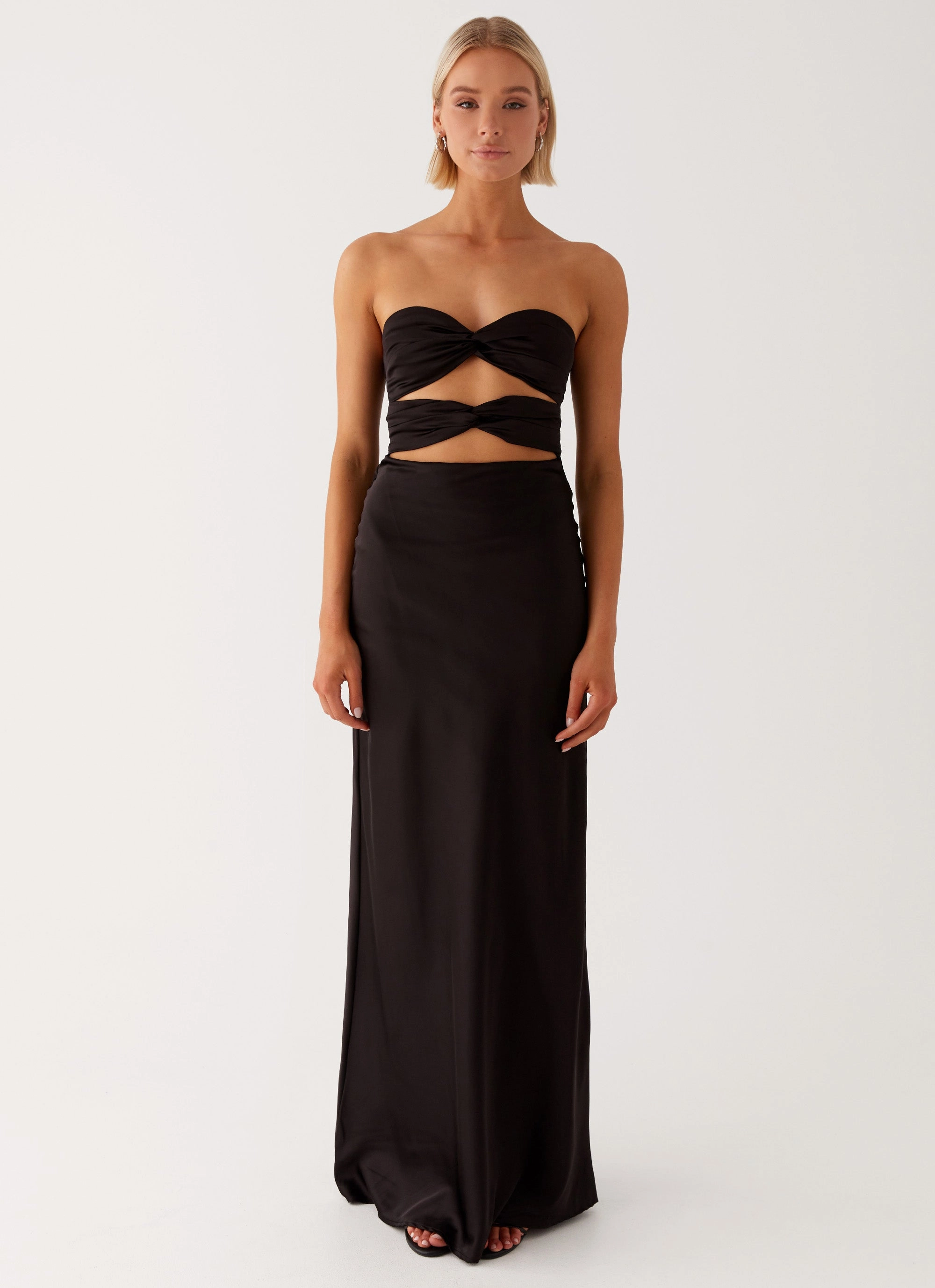 Lightweight-Lining Tianna Strapless Maxi Dress - Black