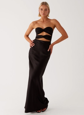 Tianna Strapless Maxi Dress - Black Sporty Look