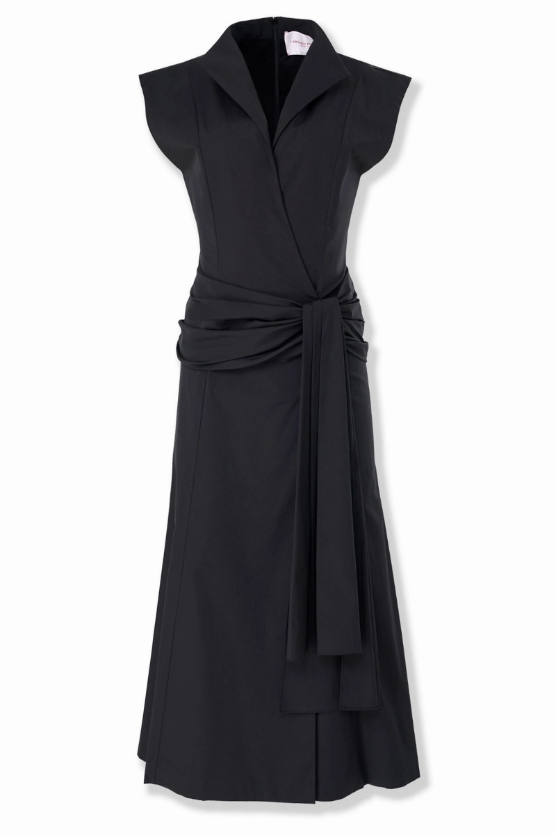 Sleeveless Wrap Dress Elegant Finish Balanced Look