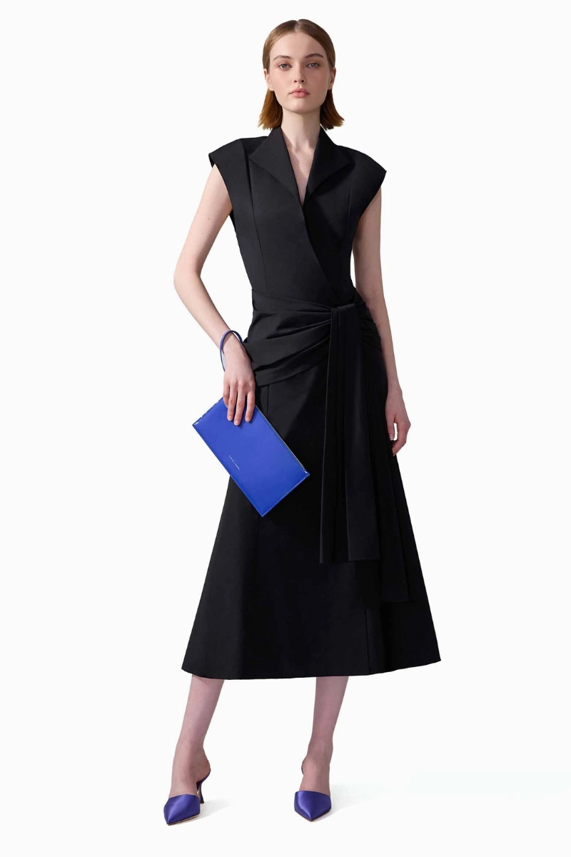 Sleeveless Wrap Dress Edgy Layers Tiered Skirt