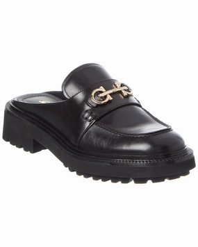 Sporty Footwear Relaxation Ready Ferragamo Olaf Leather Mule