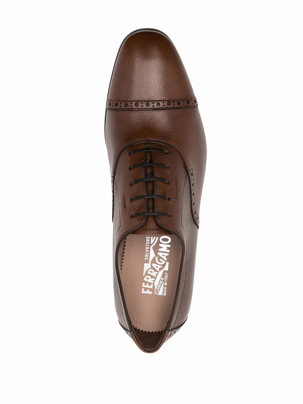 Sharp Trim Ferragamo Lace-Up Oxford Shoes