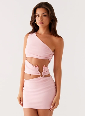Malli Cut Out Mini Dress - Pink Edgy Look Subtle Touch