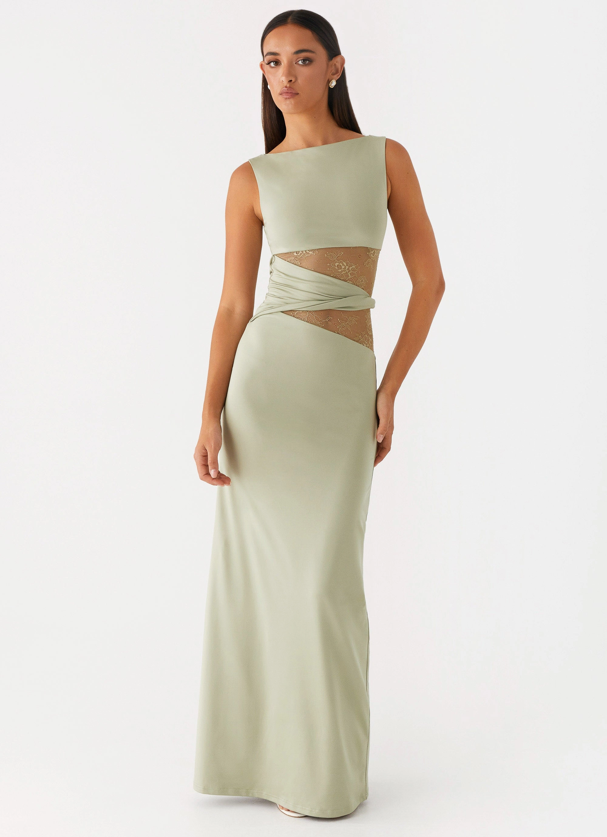 Matte-Lining effortless grace Karma Maxi Dress - Sage