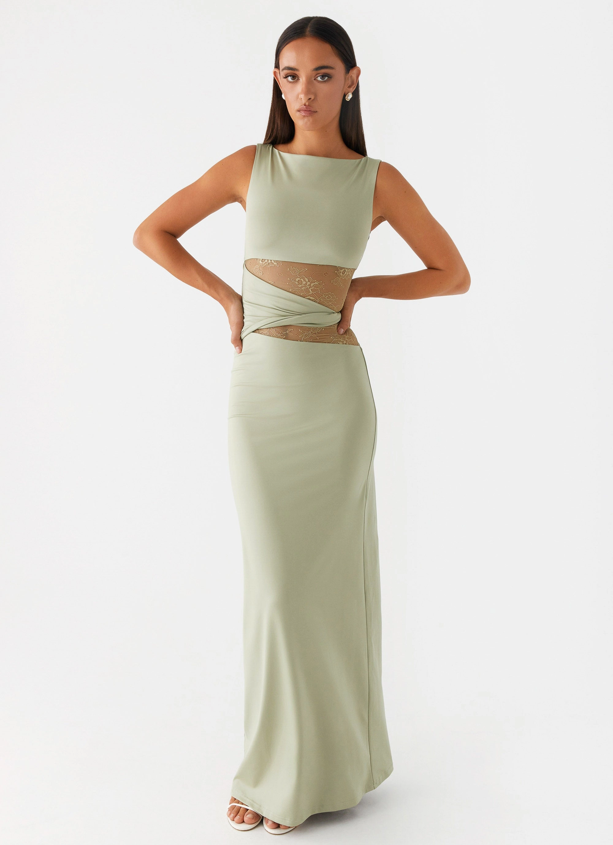 Subtle Glam Organic-Fabric Karma Maxi Dress - Sage