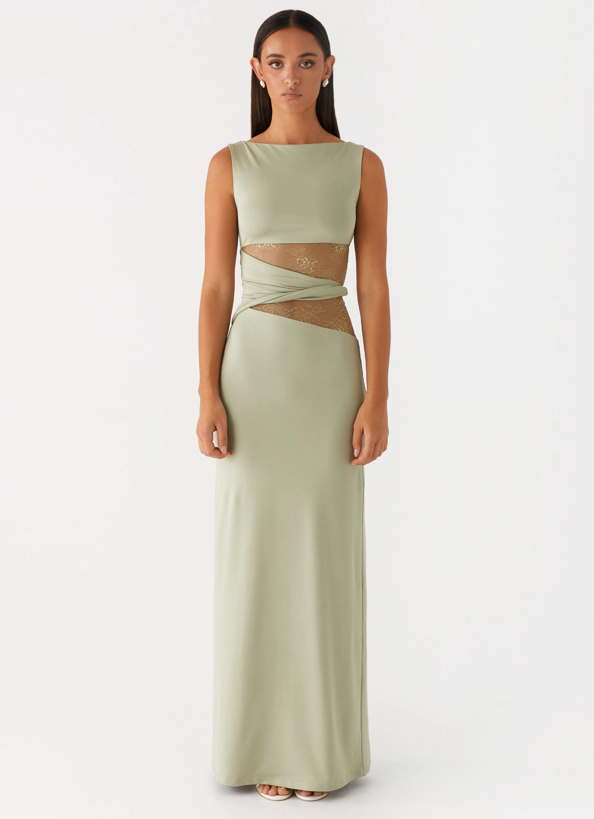 Chic Layering Flattering Comfort Wear Karma Maxi Dress - Sage