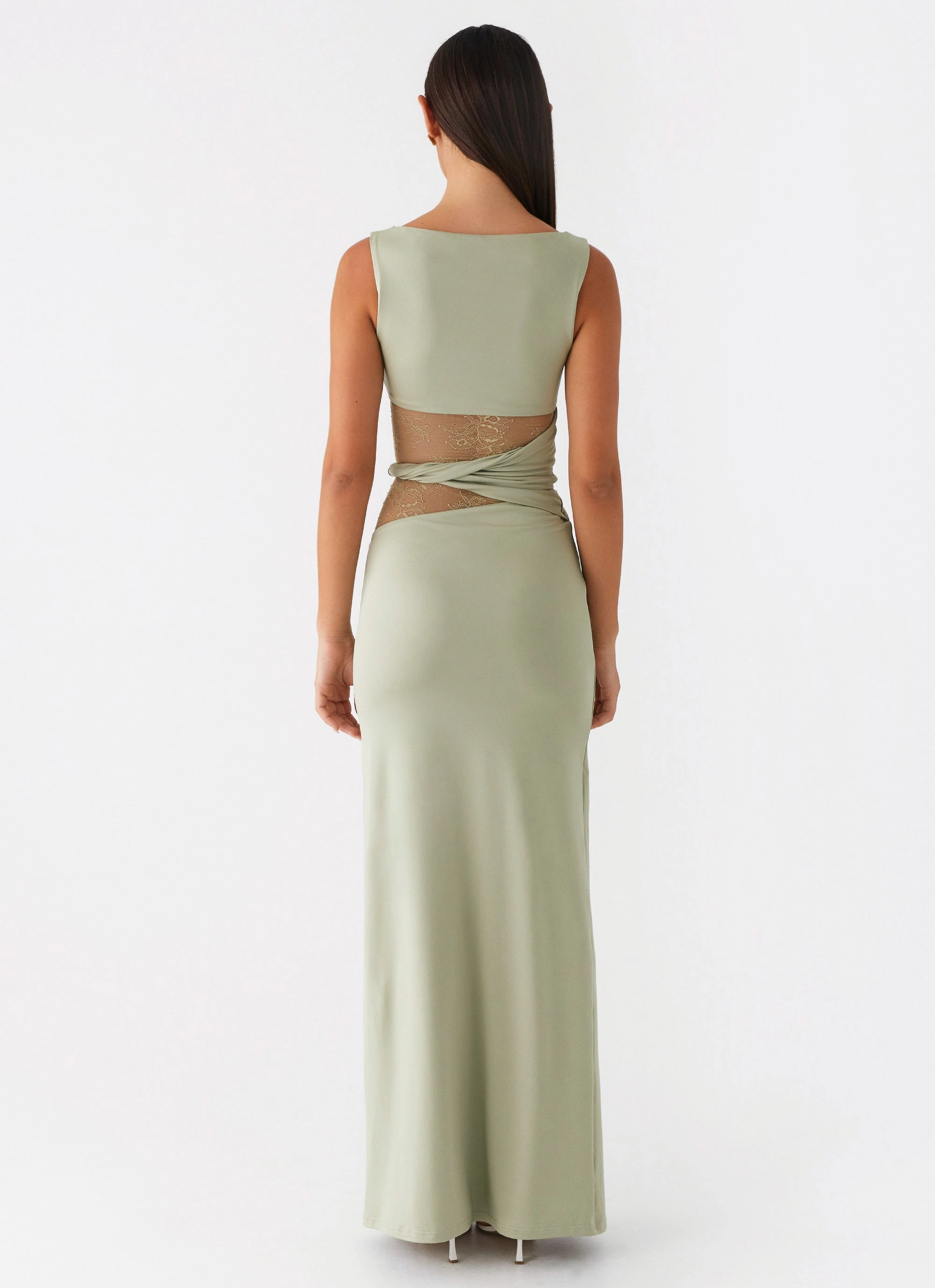 Karma Maxi Dress - Sage flattering appearance