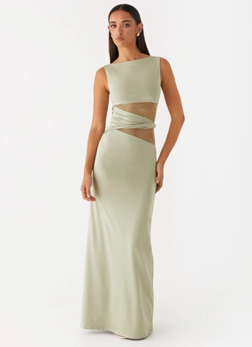 Matte-Lining effortless grace Karma Maxi Dress - Sage