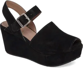 All-Day Use Trend Alert Women's Wagga Ankle Strap Wedge In Black Suede