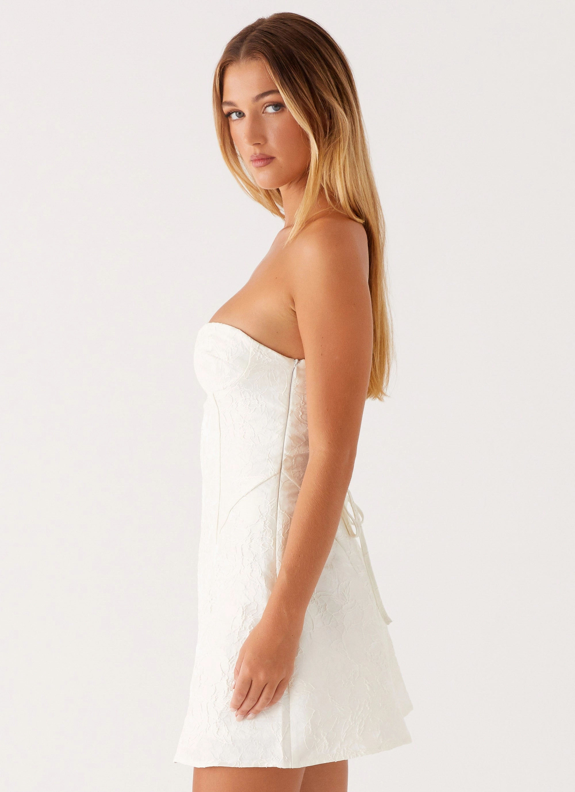 So Stylish Mini Dress - White Flattering and Effortless
