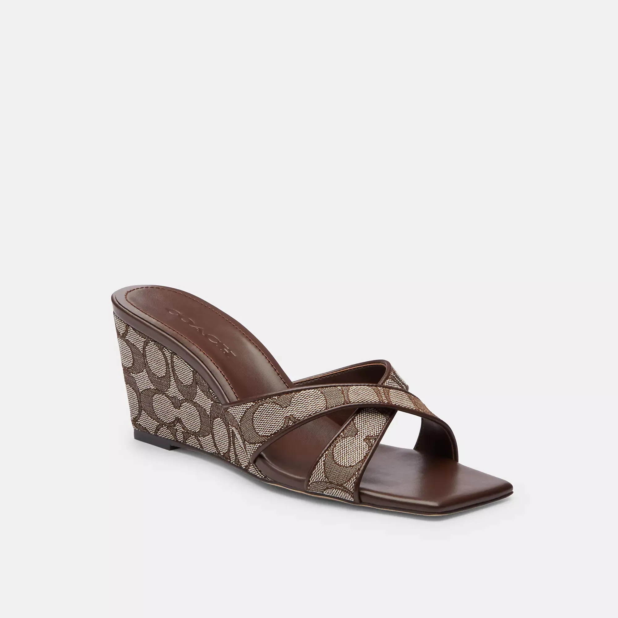 Coach Outlet Wedge Sandal In Signature Jacquard Step Ready Durable Fit