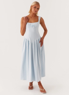 Suzie Midi Dress - Blue Sophisticated and Relaxed Multipurpose